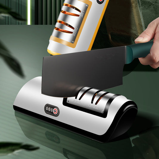 USB Rechargeable Electric Knife Sharpener - Automatic Adjustable and Fast Kitchen Sharper - Hopshopper