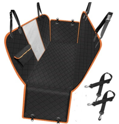 Waterproof Dog Car Seat Cover with Mesh Window – Hammock Pet Travel Protector with Zipper, Pocket & Safety Buckle - Hopshopper