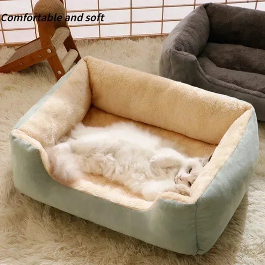Cozy Plush Pet Bed – Soft Cushion Basket Bed for Cats & Small Dogs - Hopshopper