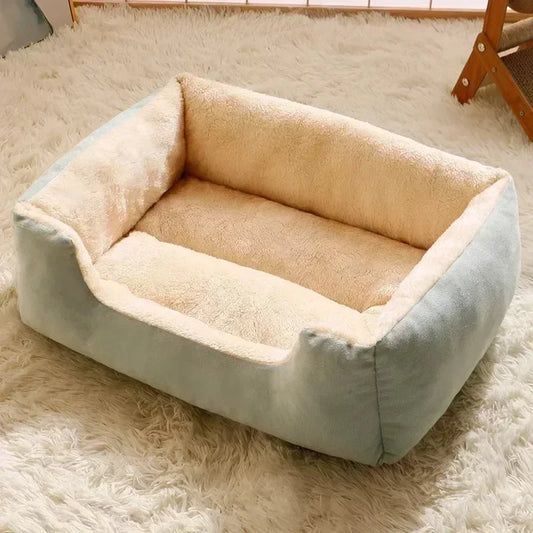 Cozy Plush Pet Bed – Soft Cushion Basket Bed for Cats & Small Dogs - Hopshopper