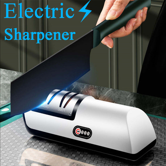 USB Rechargeable Electric Knife Sharpener - Automatic Adjustable and Fast Kitchen Sharper - Hopshopper