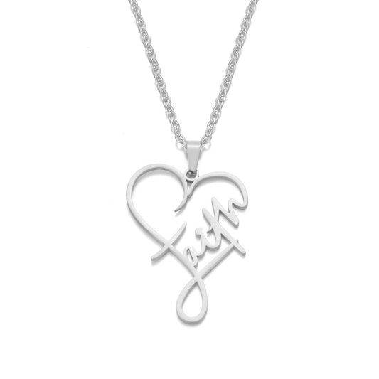 European And American Necklace Heart Of Faith Pendant - Hopshopper